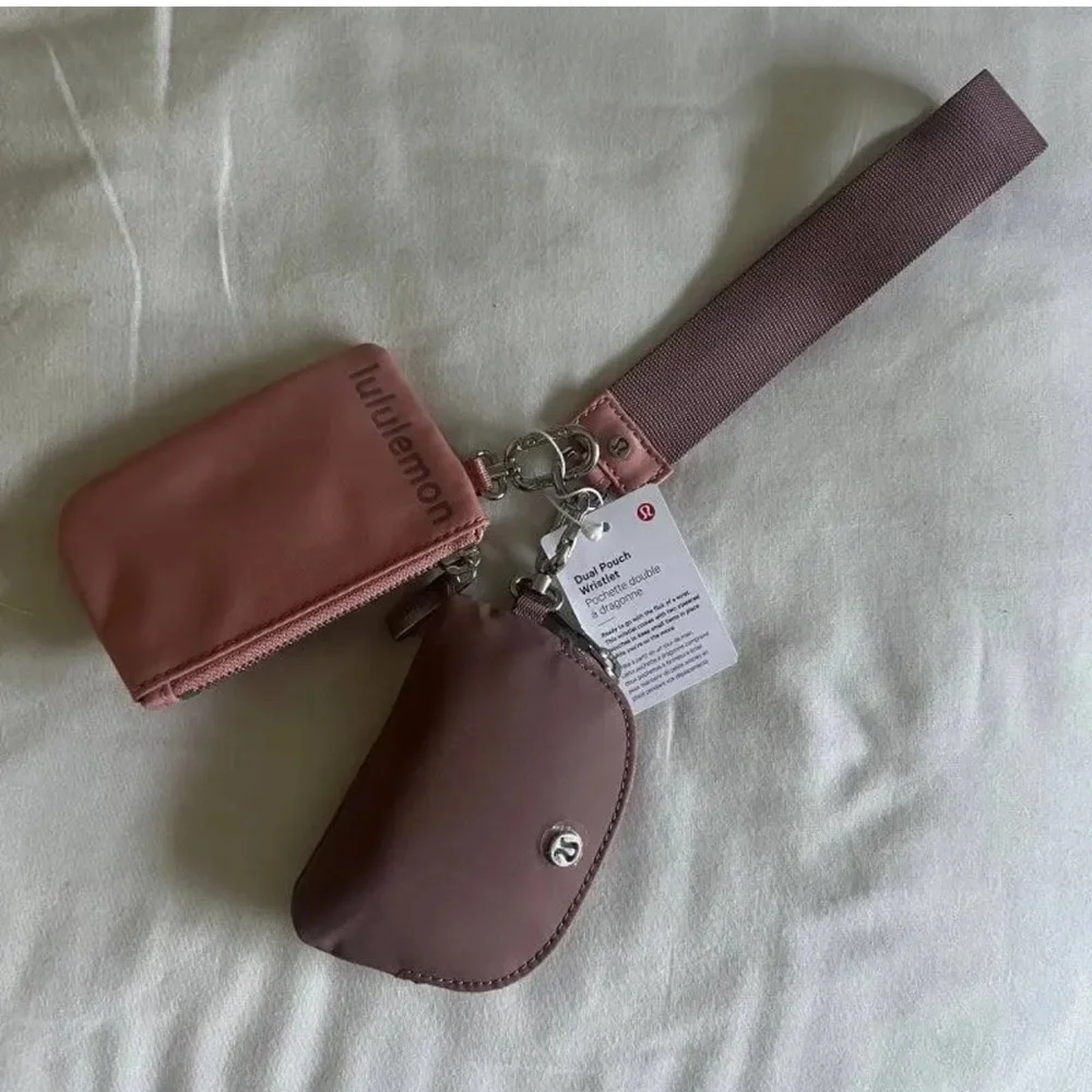 NWT 🍋 Lululemon Wisteria Purple and Twilight Pink Dual Pouch Wristlet